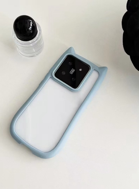 适用小米15手机壳猫耳朵新款日韩可爱透明立体14pro猫猫全包防摔红米note13亚克力硬壳15Pro小众创意情侣时尚