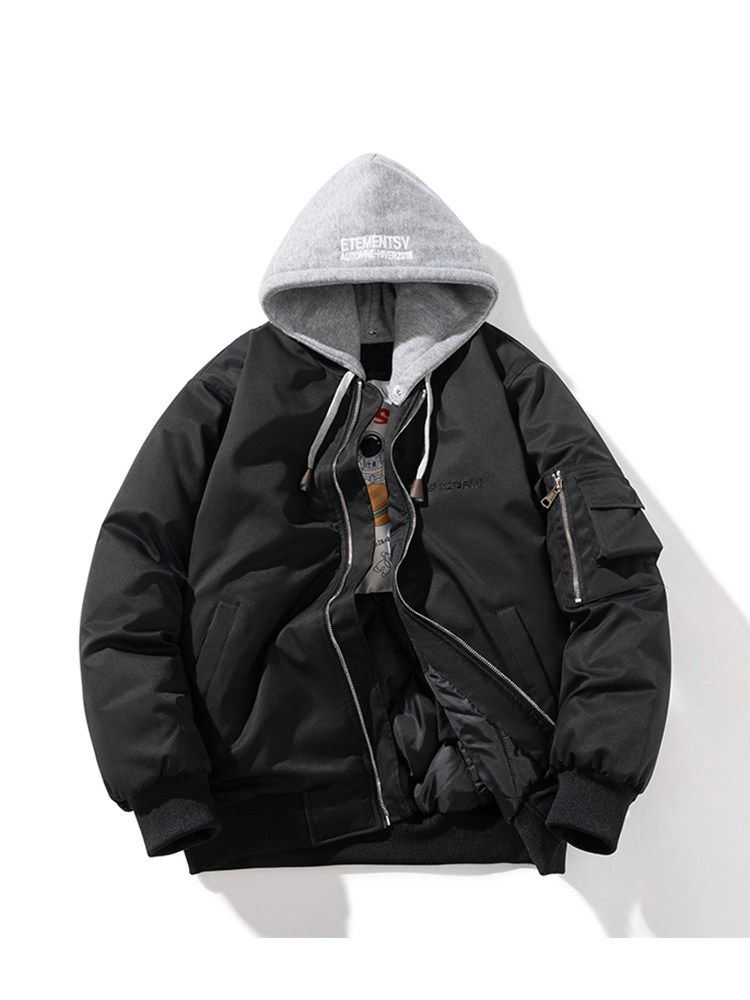 AMERICAN TRENDY BRAND CASUAL LETTER EMBROIDERED JACKET BOMBER JACKET MALE AND FEMALE COUPLES AUTUMN AND WINTER THICKENED BASEBALL COTTON SUIT