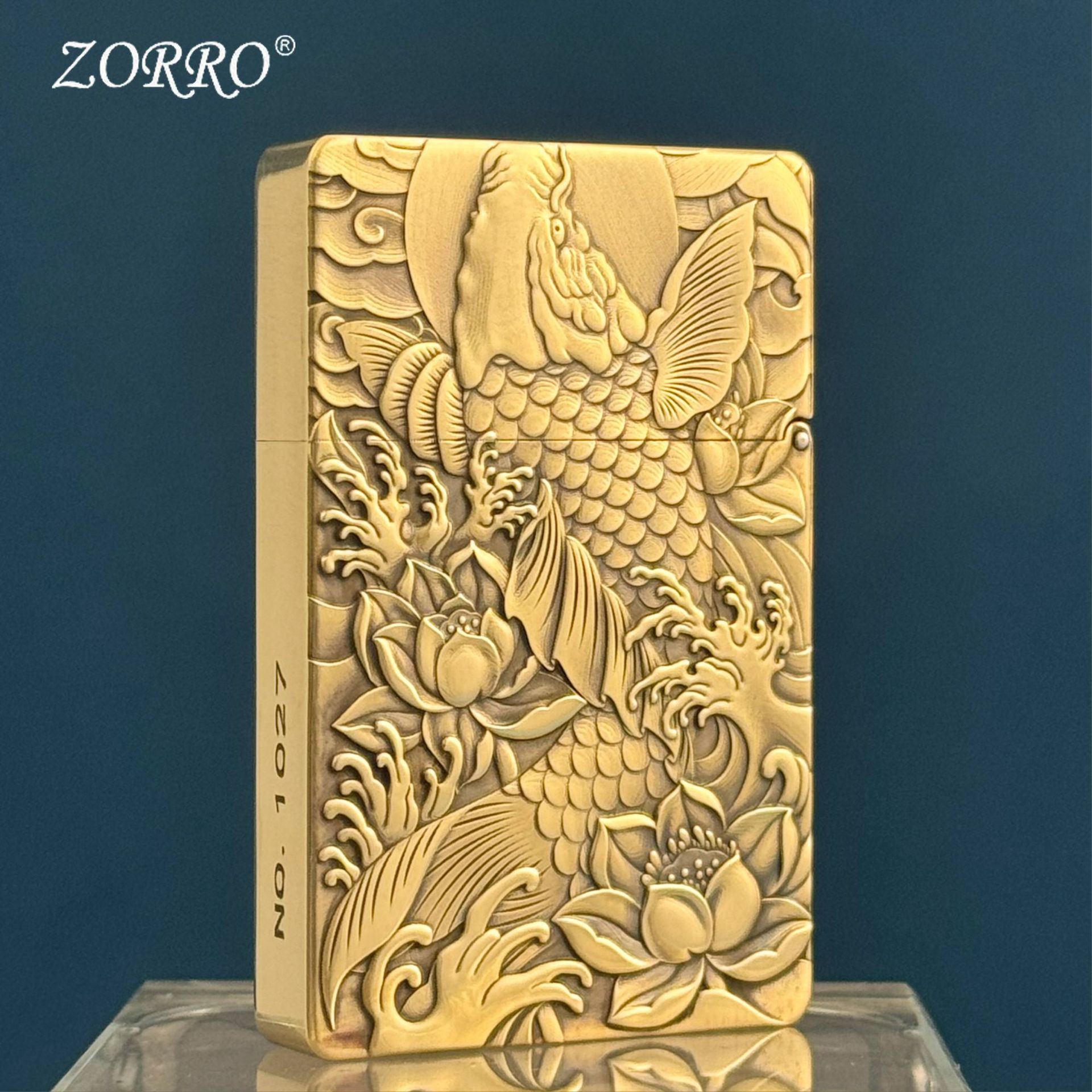 佐罗ZL8原铜浮雕姜太公钓鱼油机