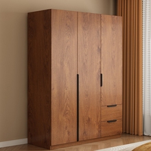 独立衣柜储物柜子家用卧室小户型出租房衣柜对开门中古风新款衣橱