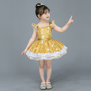 六一儿童演出服蓬蓬裙女童幼儿园纱裙舞蹈服可爱亮片公主裙表演服