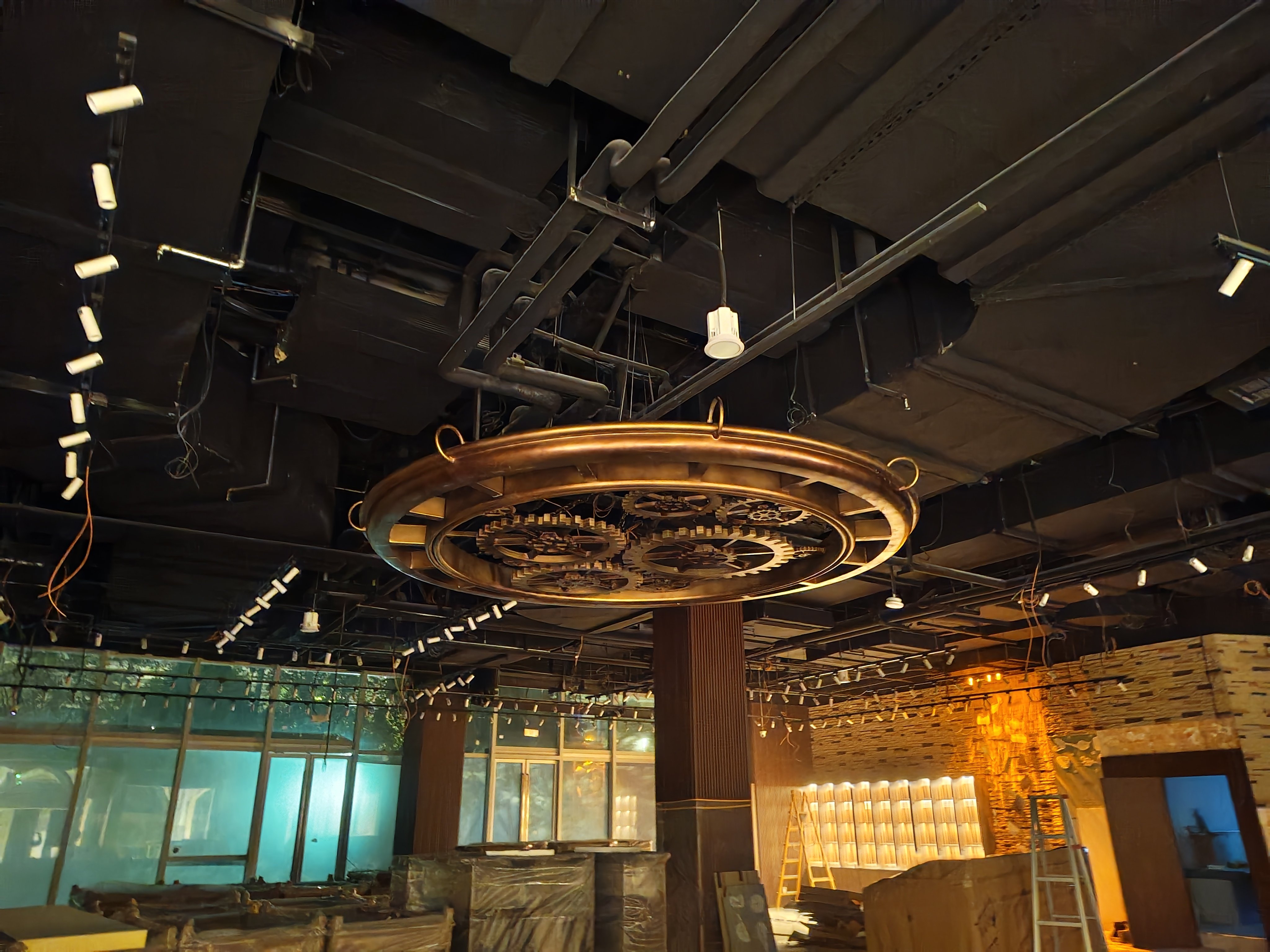 铁艺工业风朋克风齿轮模型吊饰装饰品 酒吧餐厅咖啡店建筑设计