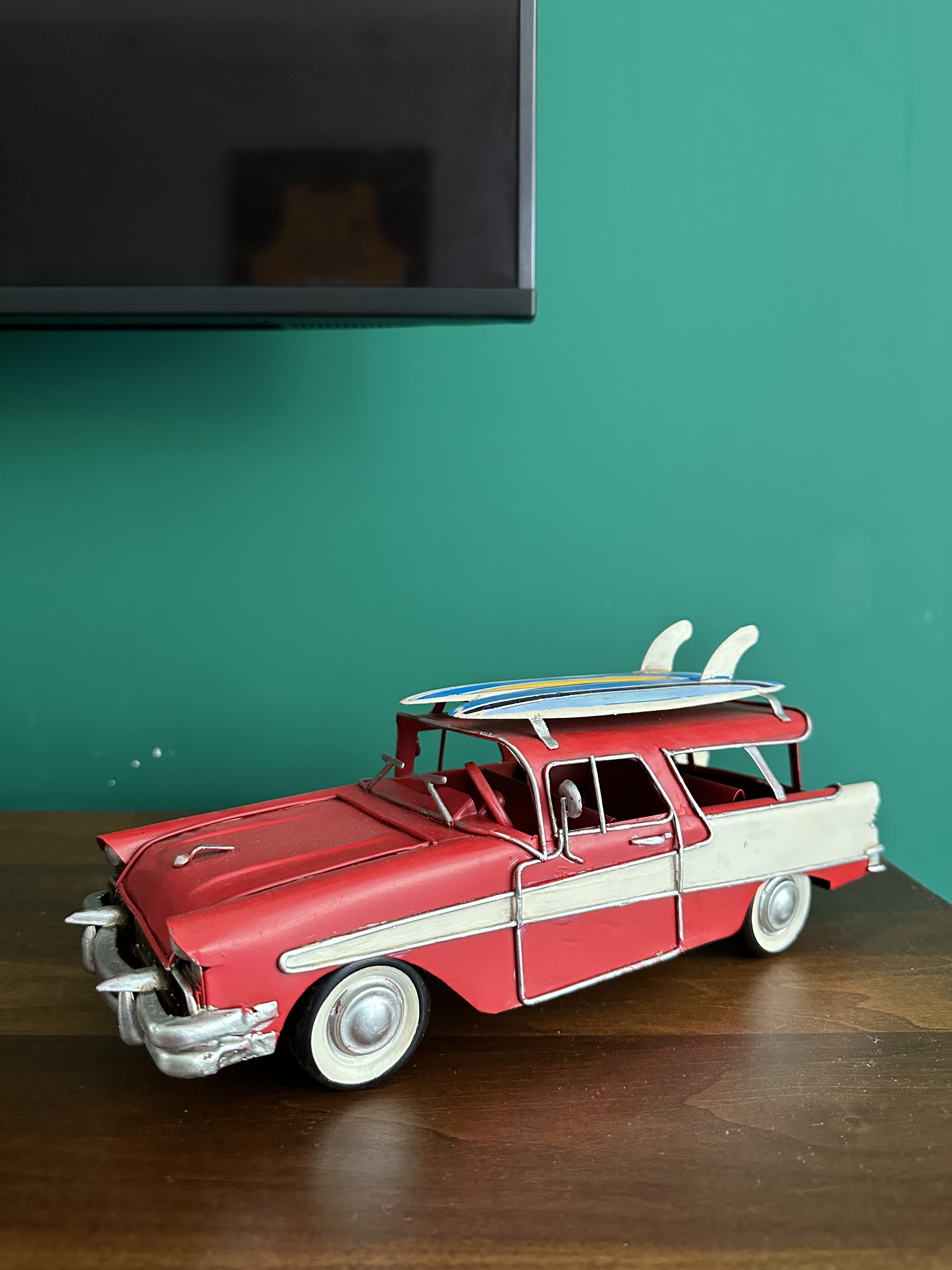 1957年雪佛兰Bel Air Nomad复古老爷车模型 美式铁艺装饰