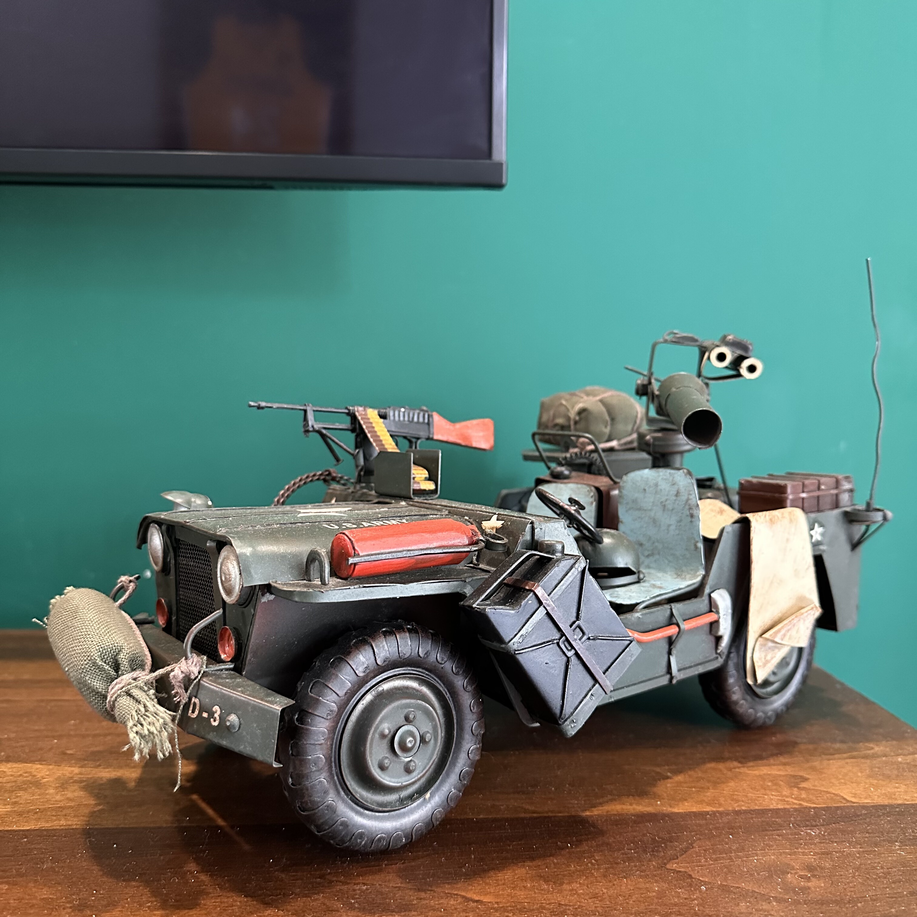 二战美军威利斯MB（Willys MB）吉普车铁艺仿真模型1:8 摆件