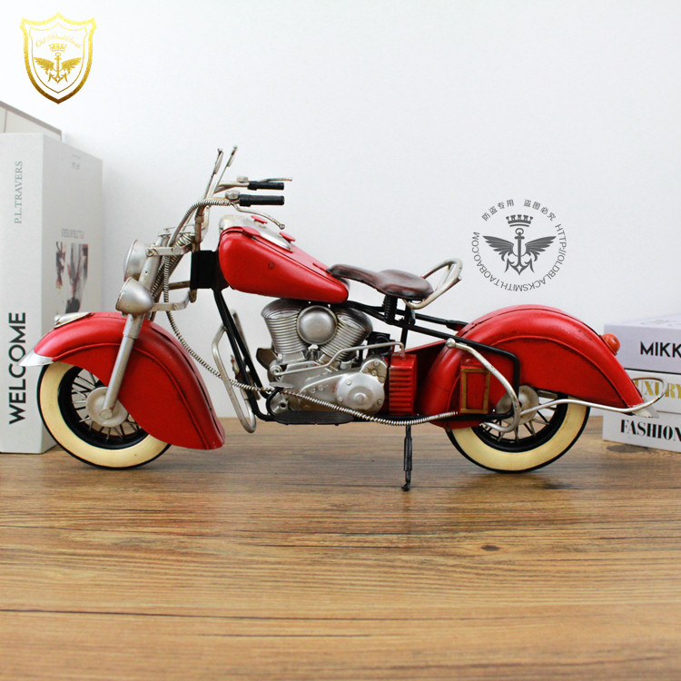 纯手工 1947年印第安酋长摩托车模型1:6 酒吧咖啡店餐厅家居摆件