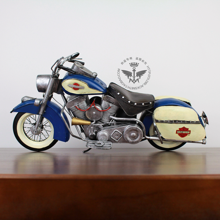 纯手工铁艺哈雷戴纳 宝摩托车模型1:8 可配HT 12寸兵人手办模型