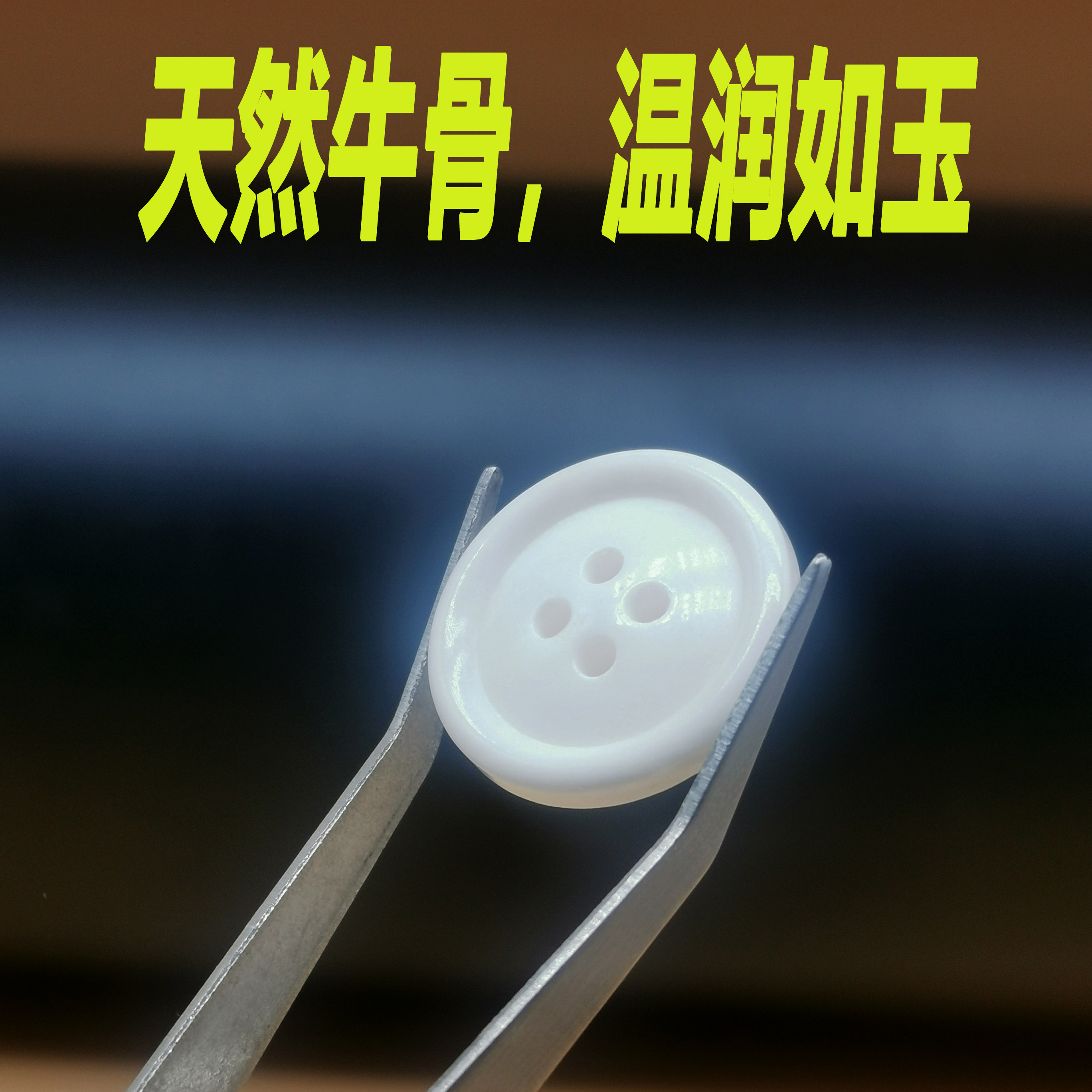 天然圆边鼓面真牛骨纽扣