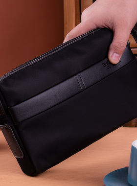 25年新款手抓包男士帆布手包男款休闲手拿包男牛津布大容量手挽包