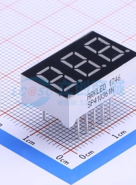 ARK方舟SP410361N三位0.36英寸共阳高亮红色LED数码管微型显示屏