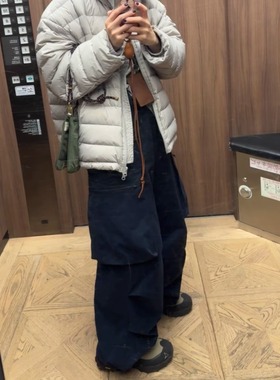 iamstudio 双层保暖加绒冬裤5750防风阔腿工装裤 裤脚可收缩