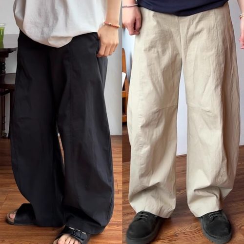 iamstudio 0033春秋款微弹 两色肌理感茧型休闲裤 自留了两条