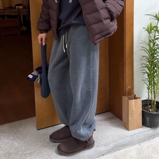 脚可调节摇粒绒运动裤 iamstudio 裤 保暖bi备5920百搭超厚实 冬季