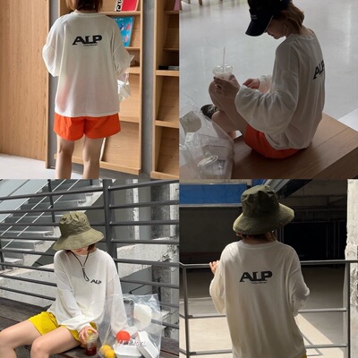 iamstudio ALP小字母防晒面膜T 韩风宽松款 超级大爆款