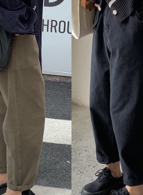 iamstudio秋冬款弹力休闲裤松紧腰百搭显瘦好穿yyds