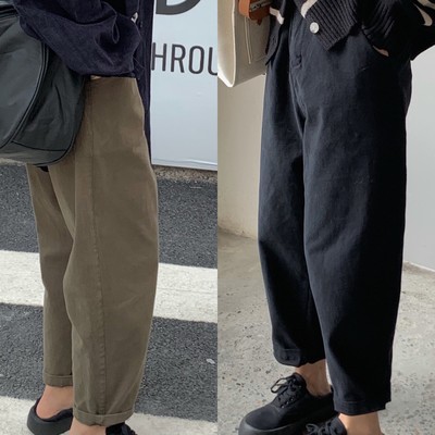 iamstudio秋冬款弹力休闲裤松紧腰百搭显瘦好穿yyds