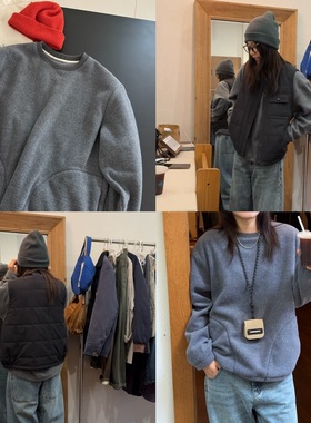 iamstudio 棉马甲好搭子2940秋冬高品质超保暖摇粒绒圆领卫衣