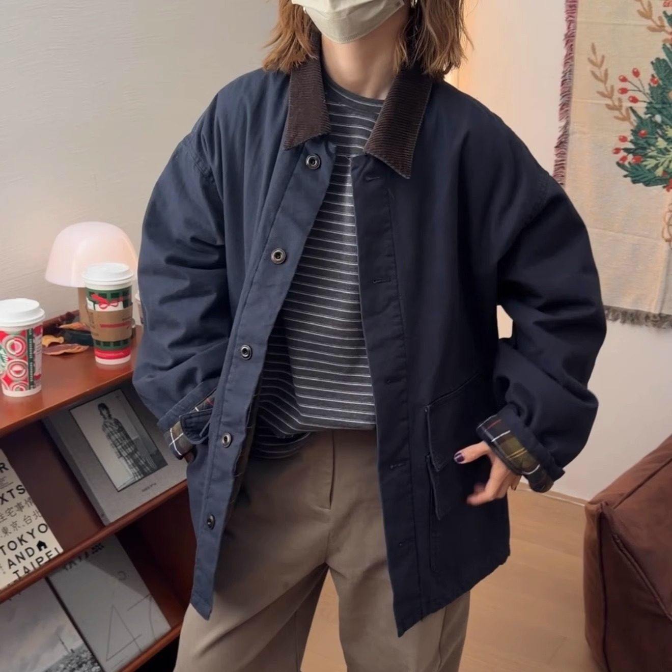 iamstudio 高质感2697经典宽松版型 内里纯棉夹棉和羊毛保暖外套,女装/女士精品,短外套,淘宝优惠券,粉丝福利购,淘宝优惠卷