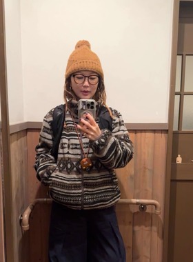 iamstudio 1419定制费尔岛摇粒绒面料 氛围感小立领保暖外套