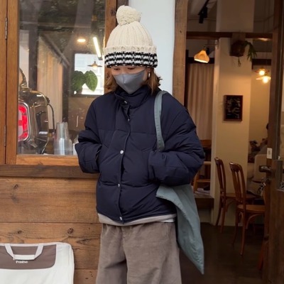 iamstudio 三星安心绒 3013极简风小立领超保暖面包羽绒服