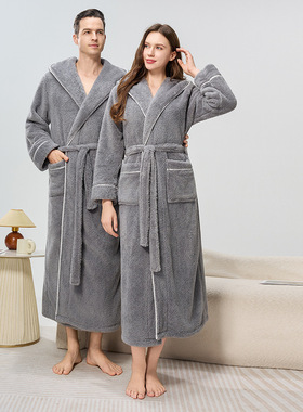 Bathrobe made of comfortable cotton velvet for couples, thi