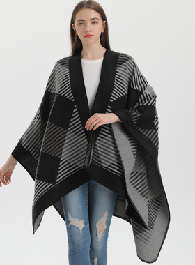 Ladies' scarves, shawls, knitted slit warm shawls, cloaks,