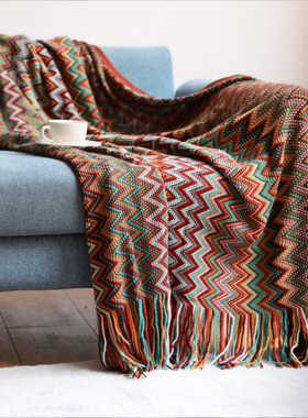 Bohemian ethnic tourism shawl cover blanket knitted blanket