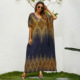 Robe Beach Print New Holiday Loose Dress Long East Large