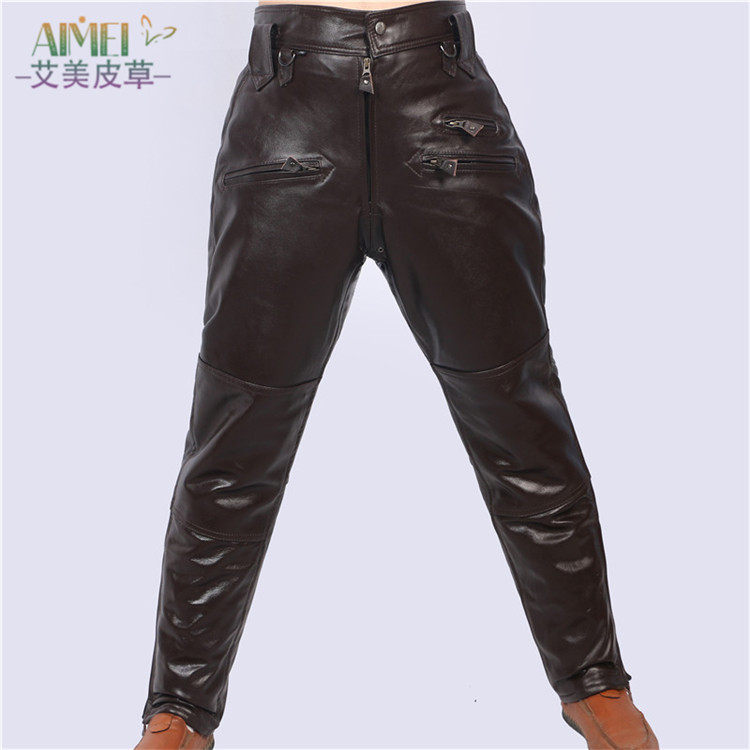 Pantalon cuir homme droit pour hiver - Ref 1481888 Image 1