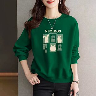 洋气秋冬小个子圆领套头长袖 时尚 上衣 爆款 纯棉即墨卫衣女2026新款