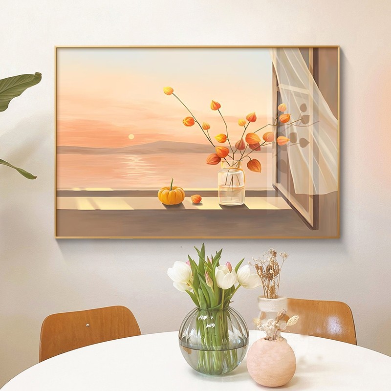 北欧轻奢餐厅客厅装饰画花卉艺术温馨卧室风景饭厅餐边柜墙壁挂画,家居饰品,现代装饰画,淘宝优惠券,粉丝福利购,淘宝优惠卷
