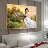 现代简约主卧室床头房间装 宾馆酒店民宿墙壁挂画 饰画艺术美女横版