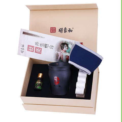 将象和砭灸养生组合艾灸+刮痧于一体砭石灸罐蕲艾柱精油温魔灸杯