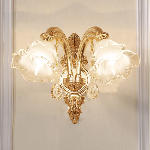 水晶客厅壁灯欧式卧室会所背景墙奢华壁灯简约现代床头灯过道壁灯