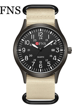 OFNS新款腕表学生数字手表帆布带夜光防水带日历考试户外运动男士