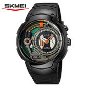 时刻美休闲赛博朋克风夜光男士 商务腕表潮流炫酷外贸手表学生镂空