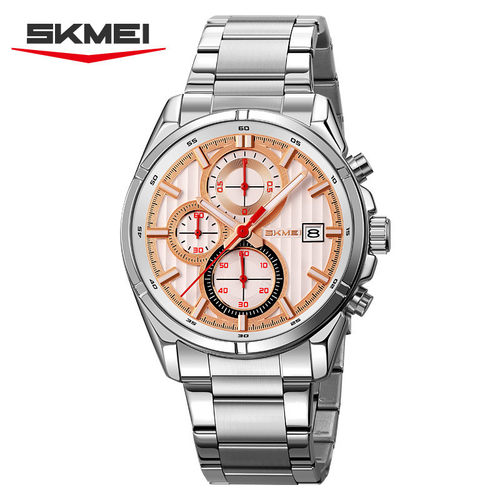 时刻美男士大表盘钢带多功能手表