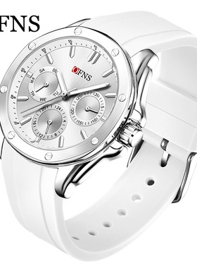 Ofns手表男女同款中性手表防水六针石英表夜光高级感商务男士腕表