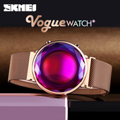 时刻美创意水晶状表镜男士 手表女士简约学生led磁扣网带腕表男表