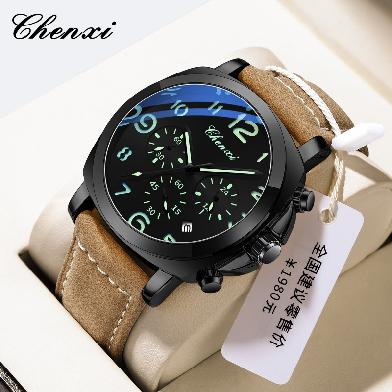 晨曦手表多功能男表胖大海大表盘