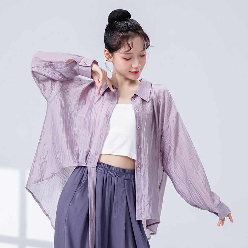 现代舞练功服女春夏新款长袖宽松