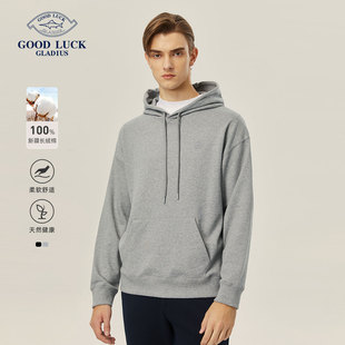 纯色休闲男装 连帽卫衣男青年时尚 棉质外套 新款 德鲨春季