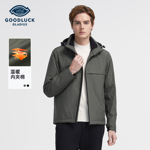 德鲨鲨鱼休闲短款 保暖棉服外套 连帽棉衣男青年2025冬新款