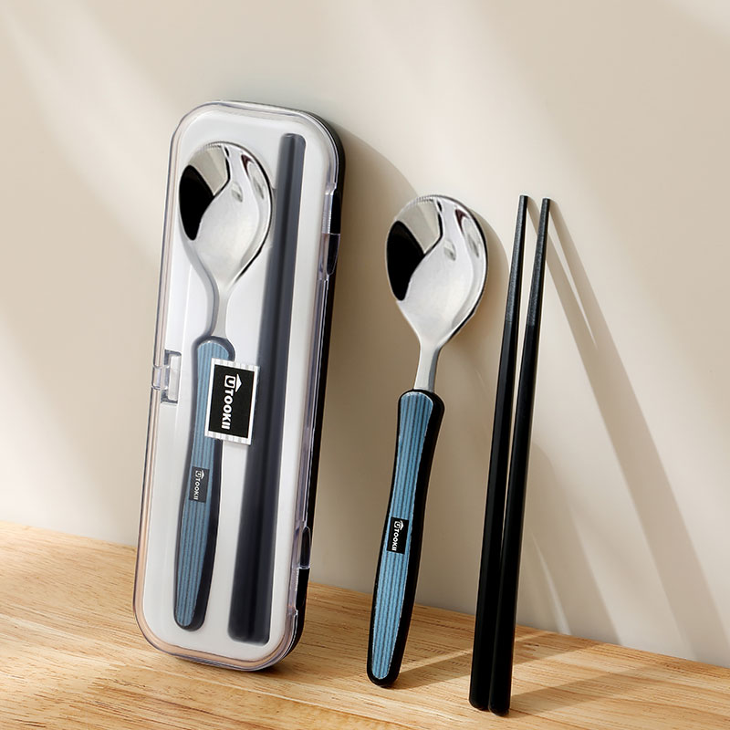 筷子勺子套装不锈钢儿童便携餐具收纳盒儿童小学生单一人专用