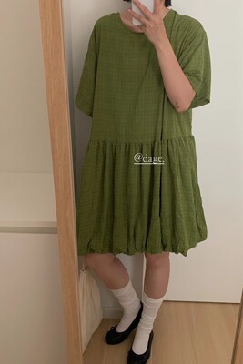 dage 50738夏季休闲小清新韩版宽松显瘦百搭圆领短袖连衣裙女