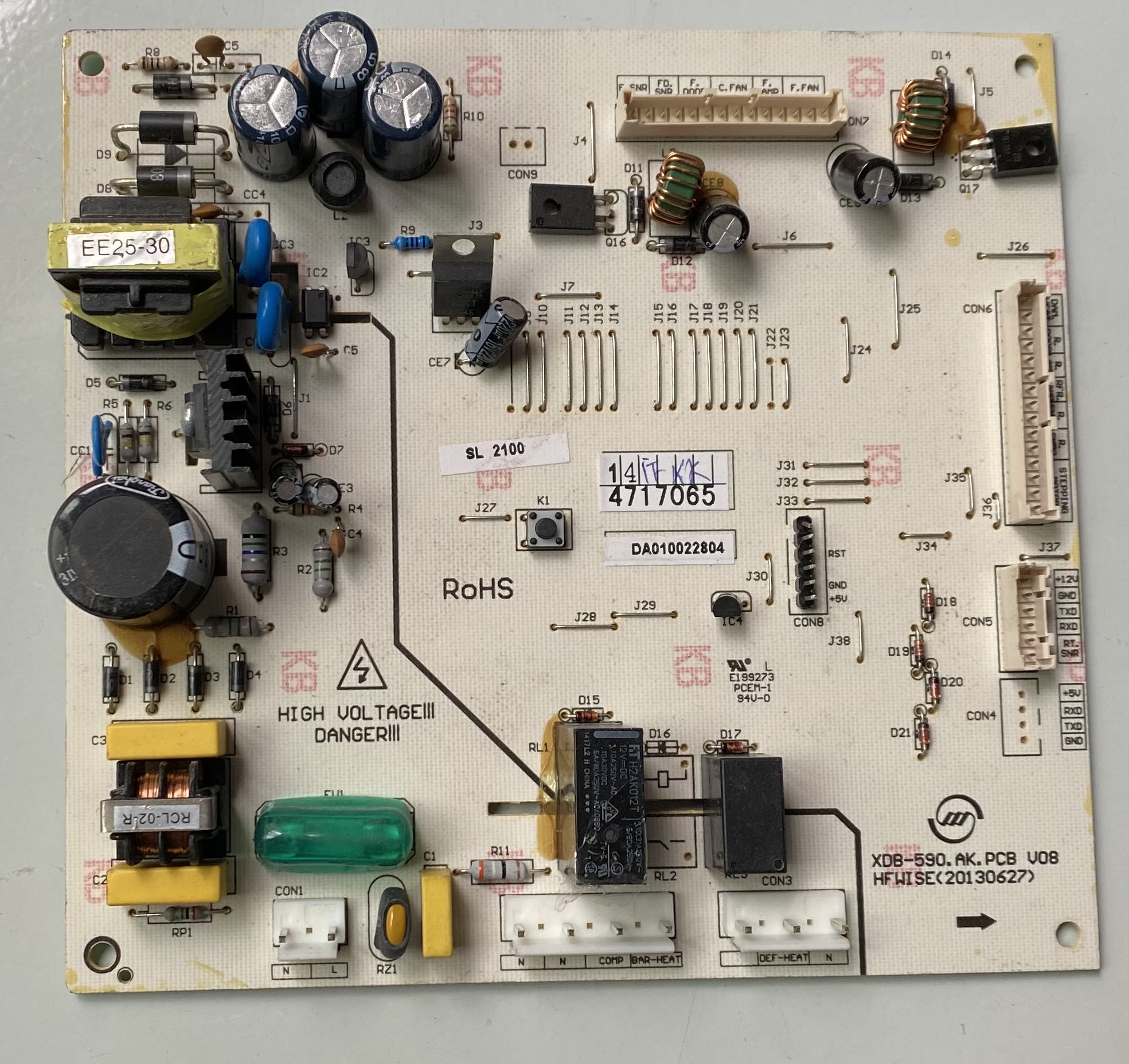 美的冰箱电脑板DA010022804 XDB-590.AK.PCB V08