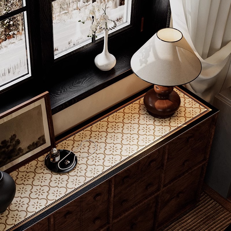 法式皮革电视柜桌垫台面防尘定制