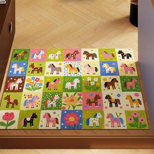 多巴胺马年丝圈地毯入户门垫进门口可裁剪脚垫玄关耐脏防滑地垫