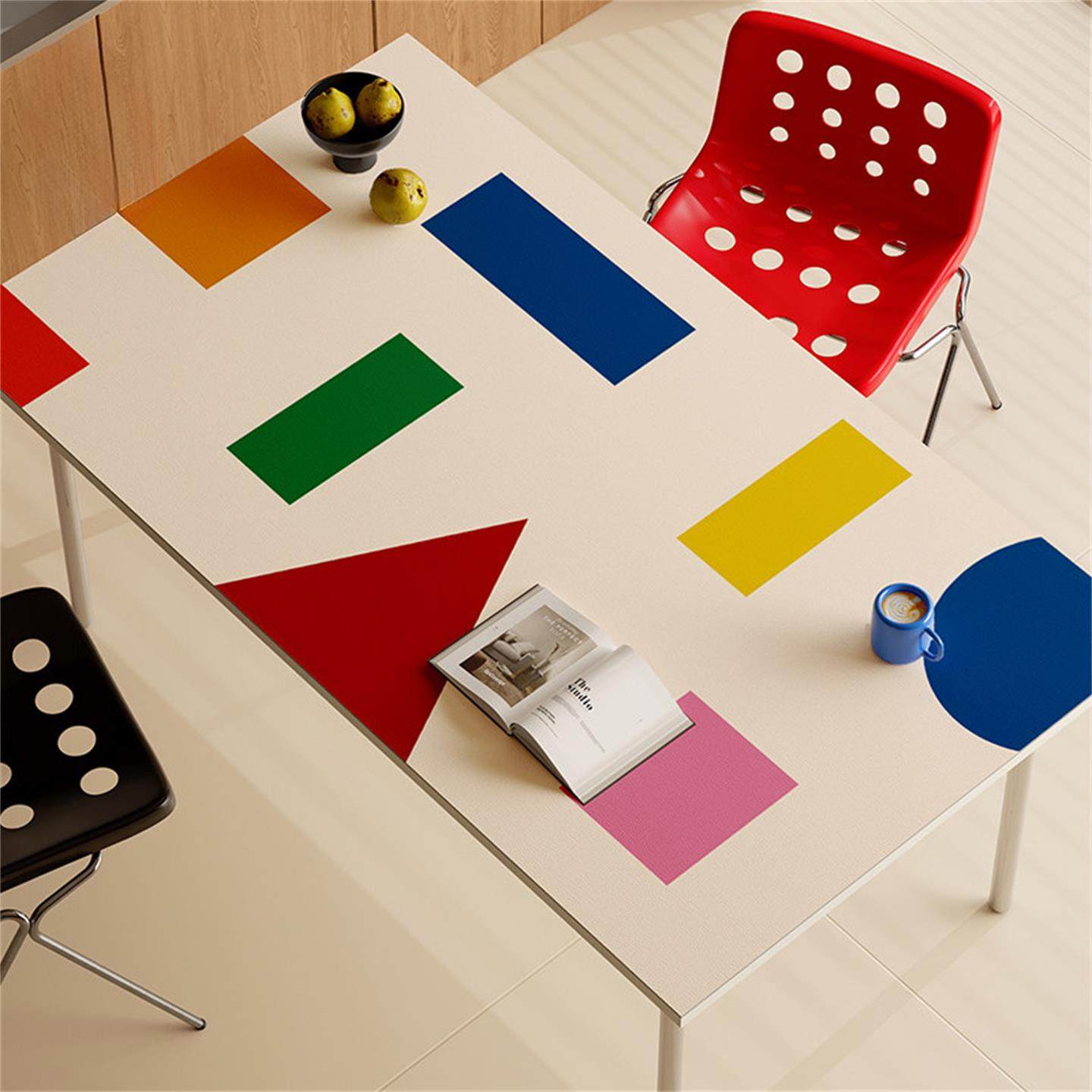 格子皮革餐桌垫多巴胺防水防油防烫桌面保护垫子高级感长方形桌布,居家布艺,桌布,淘宝优惠券,粉丝福利购,淘宝优惠卷