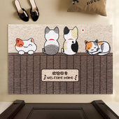 可爱卡通猫咪家用脚垫入户门地垫除尘防滑丝圈可裁剪垫子2026新款