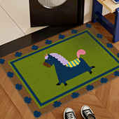 马年入户地垫丝圈地毯高级绿玄关进门口可定制门垫耐脏易打理脚垫